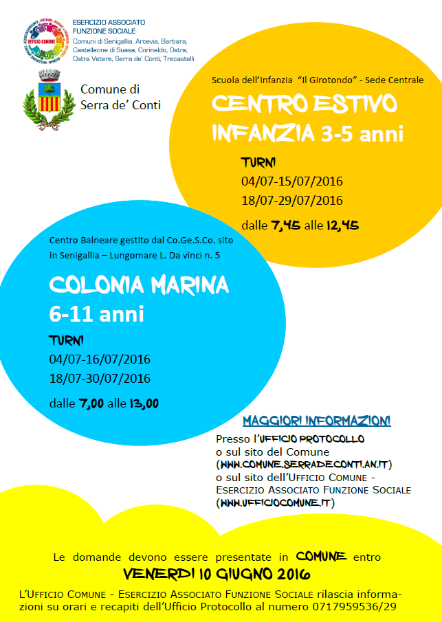 Centri Estivi per minori 2016